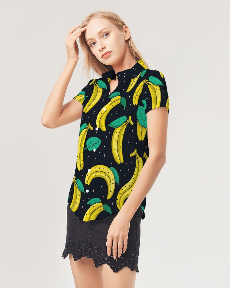 Bananas Short Sleeve Button Up Shirt