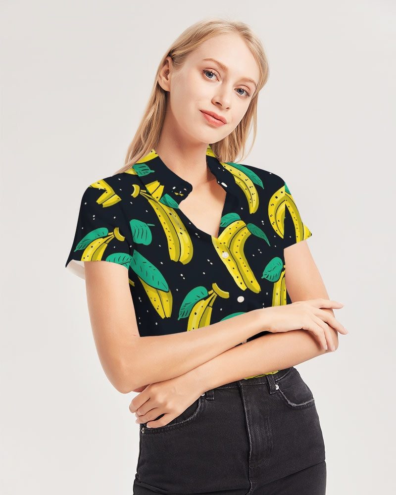 Bananas Short Sleeve Button Up Shirt