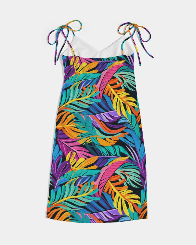 Plumage Tie Strap Split Dress