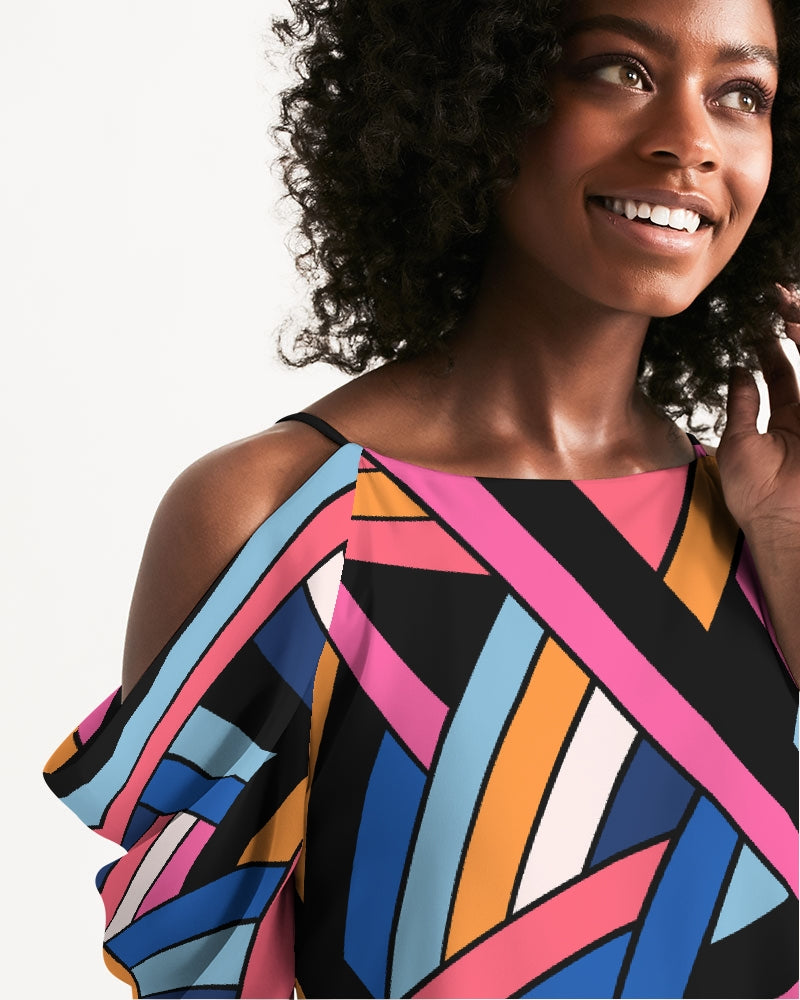 Fibers Vestido de Ombro Aberto A-Line