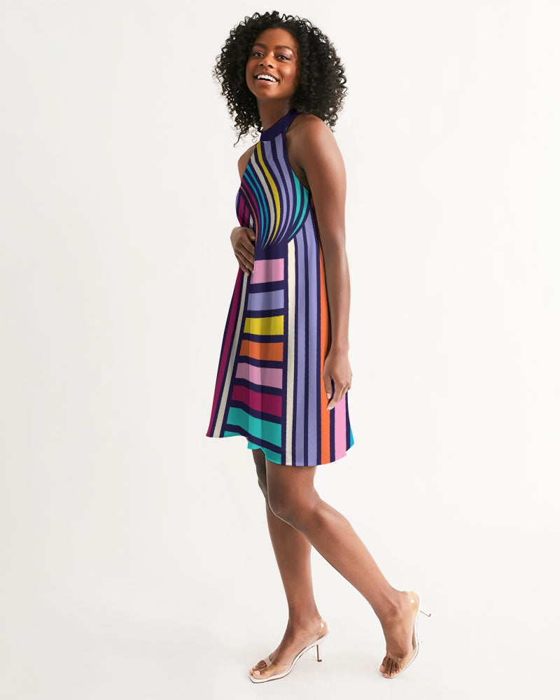 Lines of Harmony Halter Dress