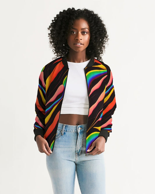 Rainbow Drops Bomber Jacket