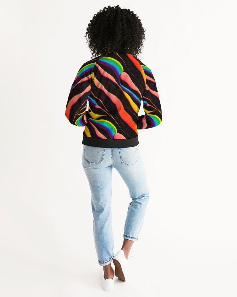 Rainbow Drops Bomber Jacket