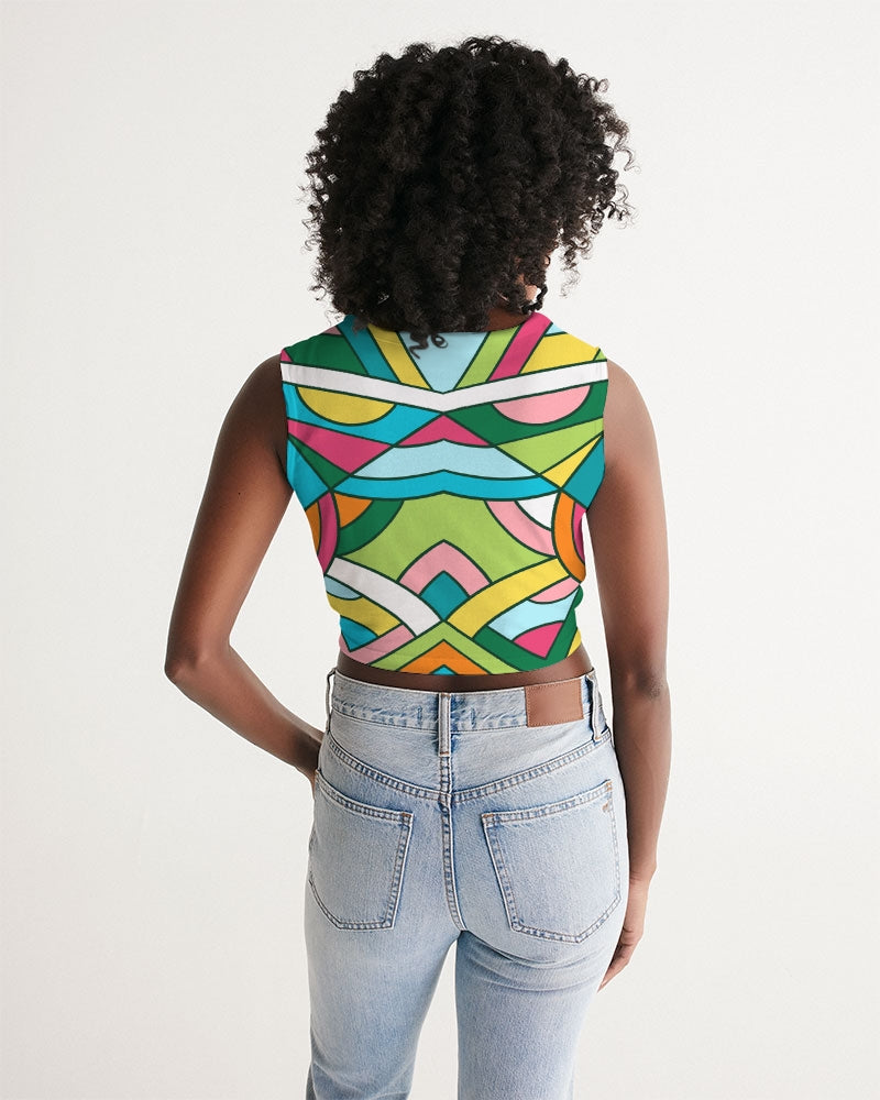 Mirror Mirror T-shirt de Manga Cava com Frente Torcida