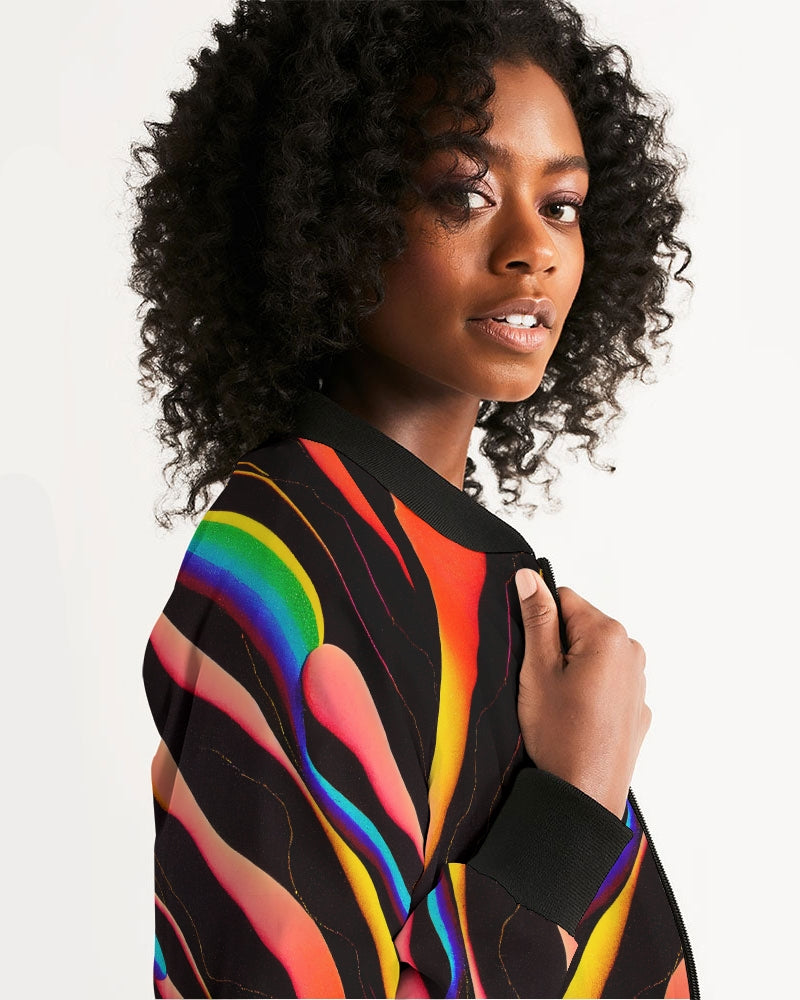 Rainbow Drops Bomber Jacket