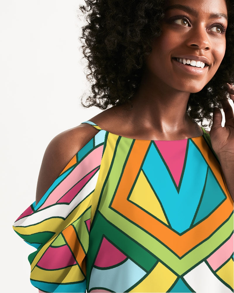 Mirror Mirror Open Shoulder A-Line Dress