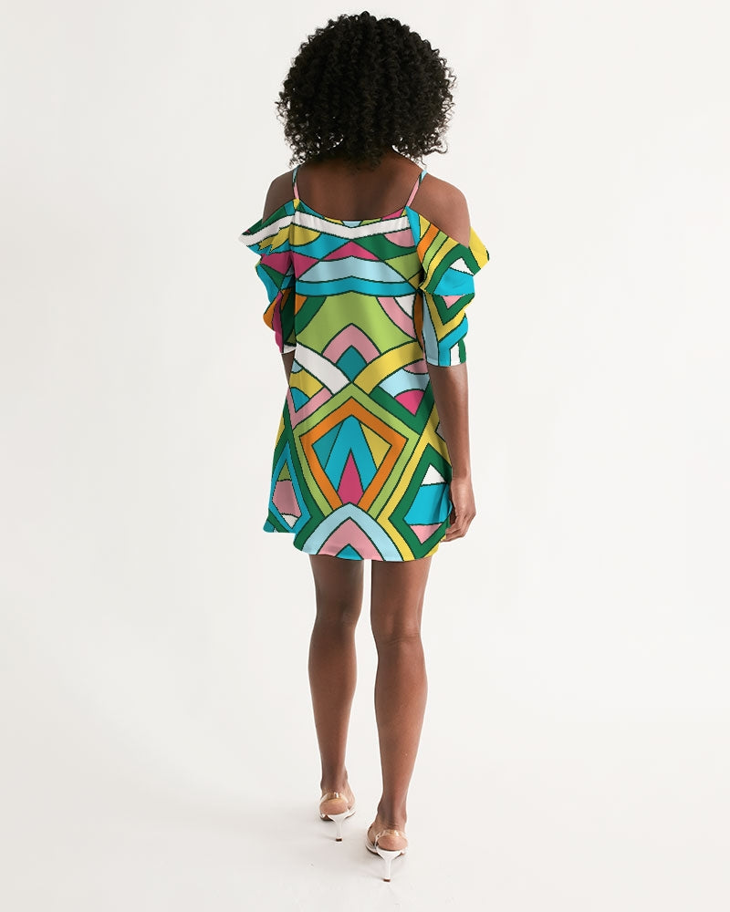 Mirror Mirror Open Shoulder A-Line Dress