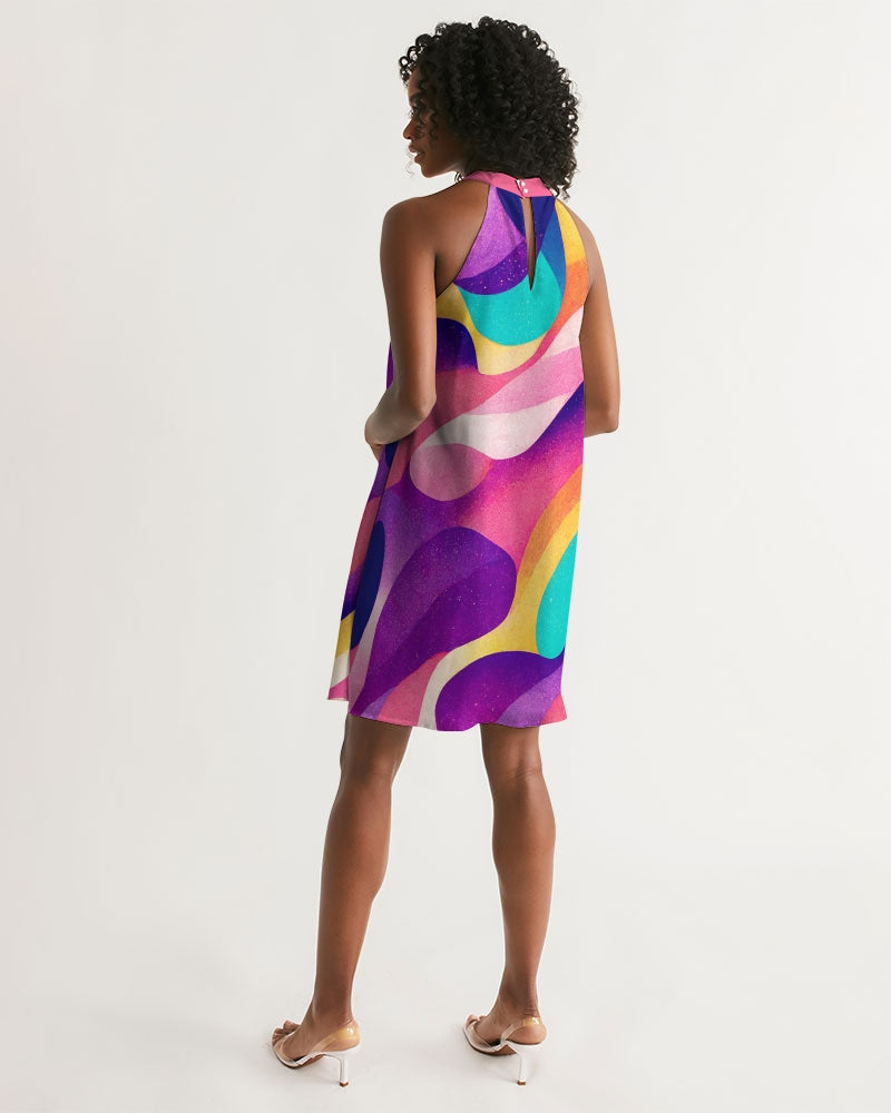 Summer Waves Halter Dress