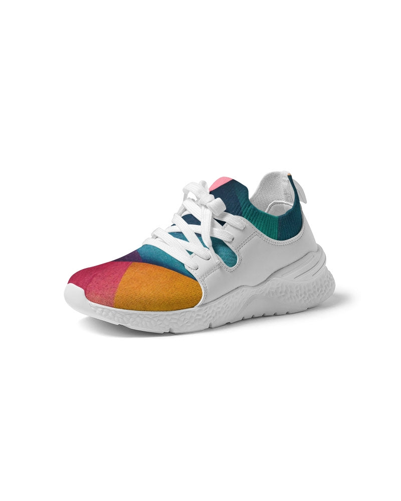 Colored Mesh Sneakers with Synthetic Leather