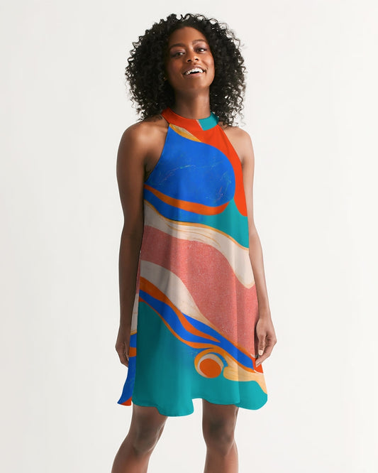 Marble Wonder Halter Dress