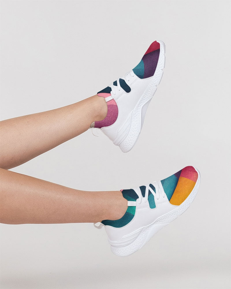 Colored Mesh Sneakers with Synthetic Leather