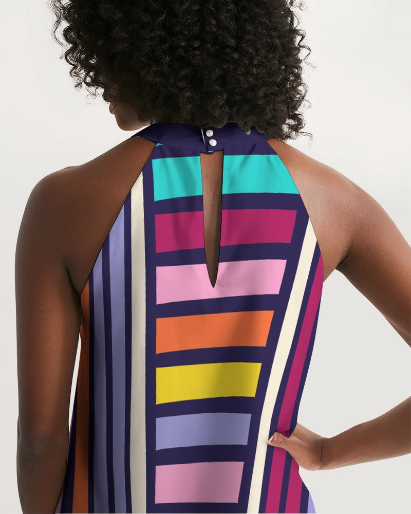 Lines of Harmony Halter Dress