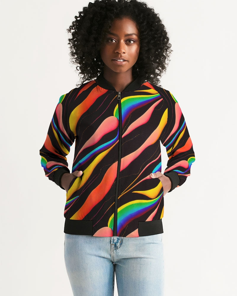 Rainbow Drops Bomber Jacket