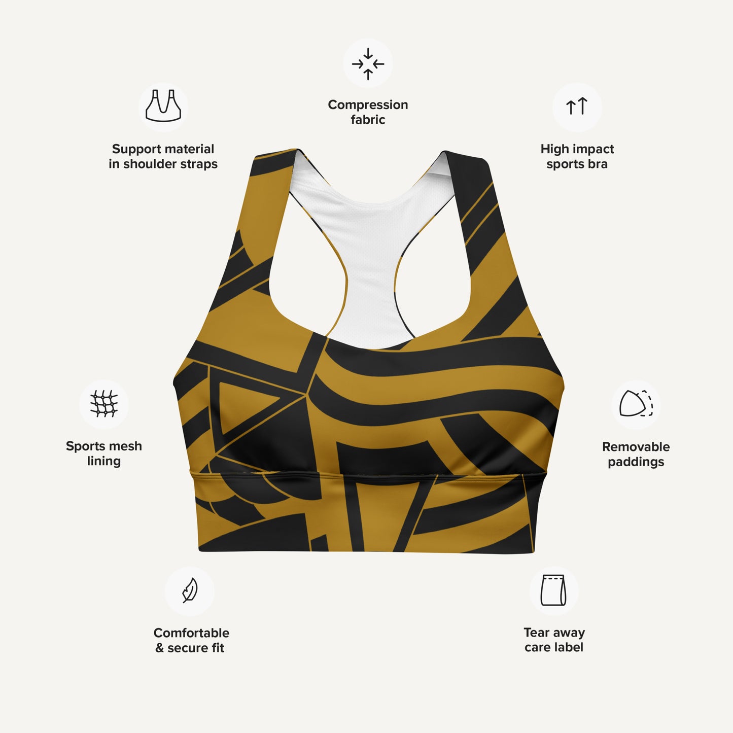 Danube Longline Padded Sports Bra