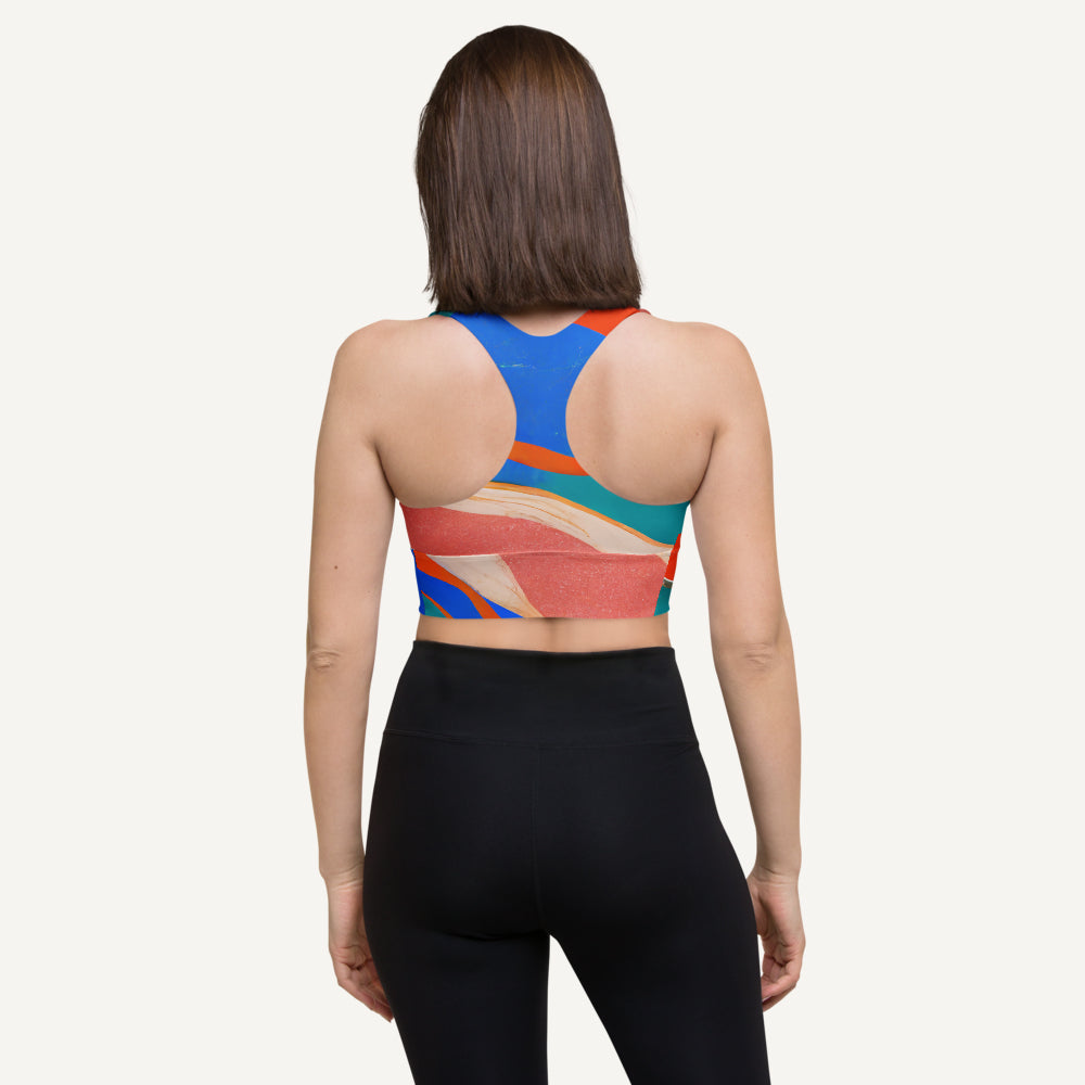 Marble Wonder Longline Padded Sports Bra