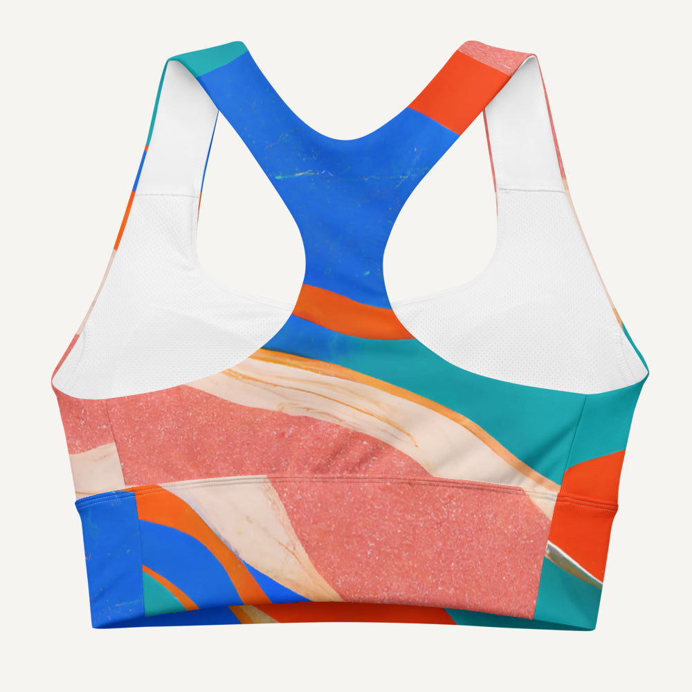 Marble Wonder Longline Padded Sports Bra
