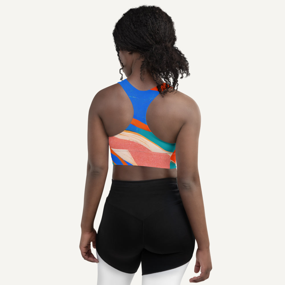 Marble Wonder Longline Padded Sports Bra