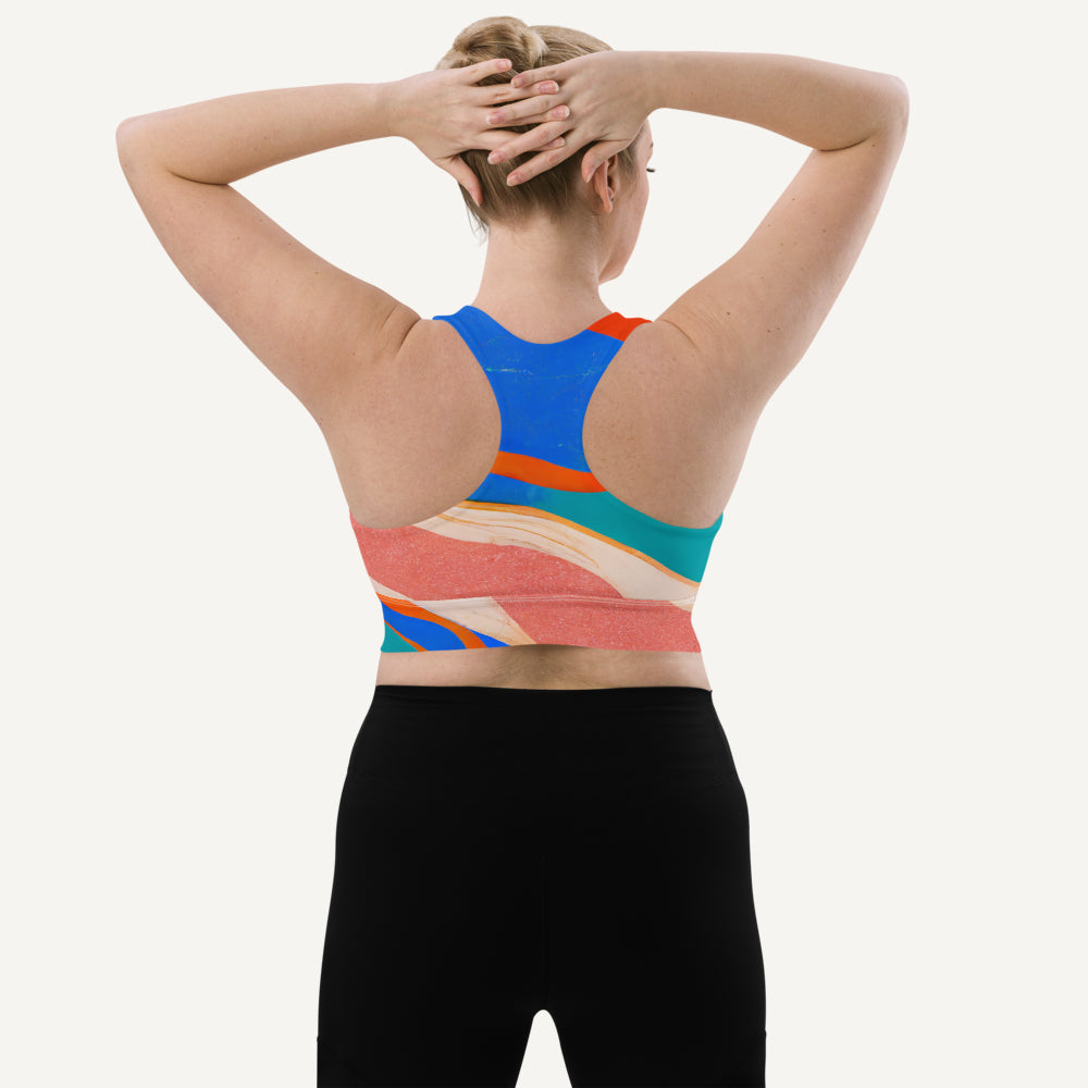 Marble Wonder Longline Padded Sports Bra