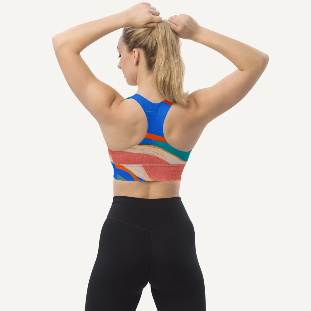Marble Wonder Longline Padded Sports Bra