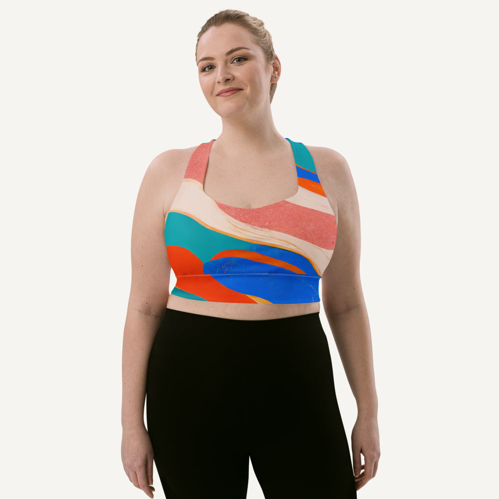 Marble Wonder Longline Padded Sports Bra