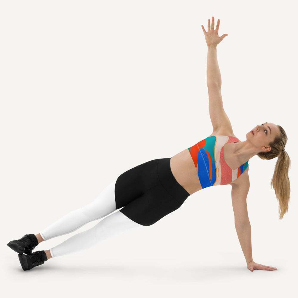 Marble Wonder Longline Padded Sports Bra