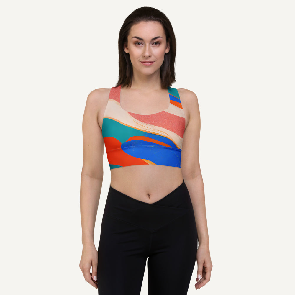 Marble Wonder Longline Padded Sports Bra