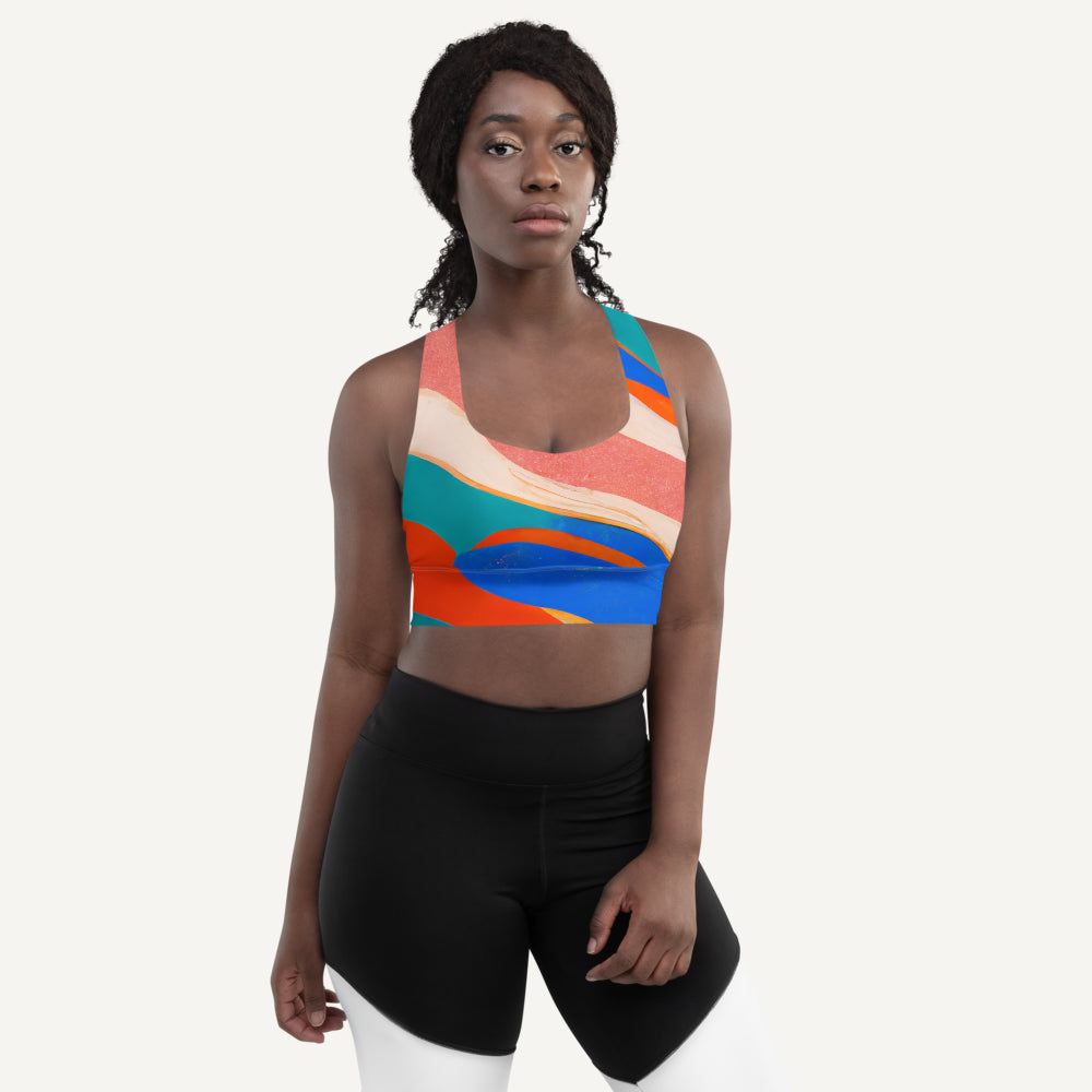 Marble Wonder Longline Padded Sports Bra