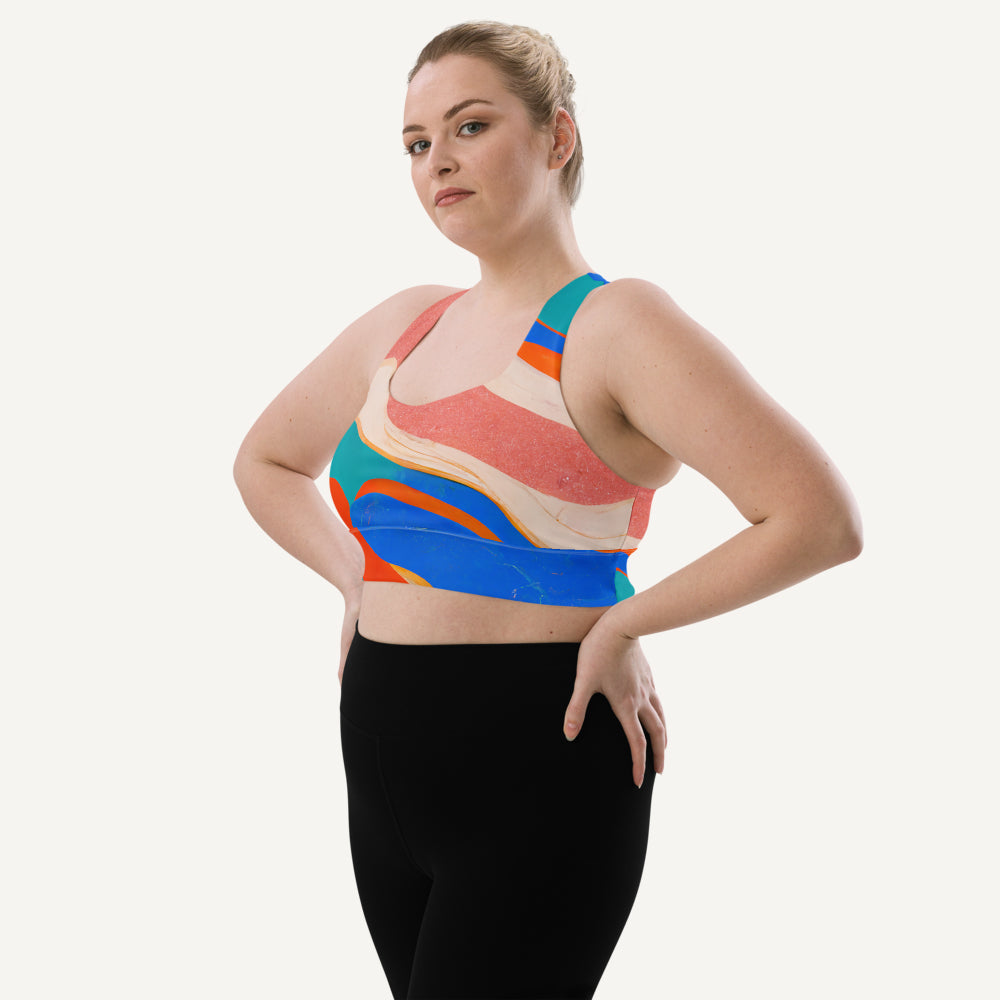 Marble Wonder Longline Padded Sports Bra