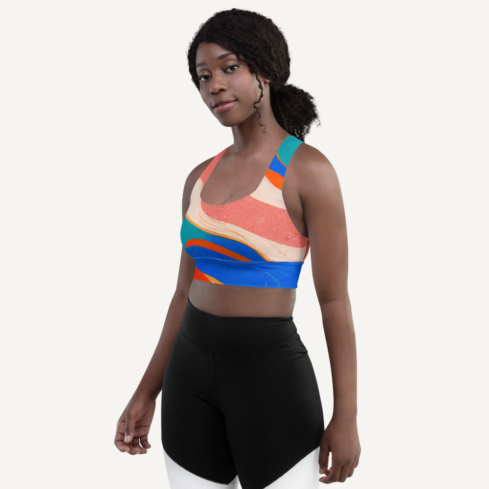 Marble Wonder Longline Padded Sports Bra