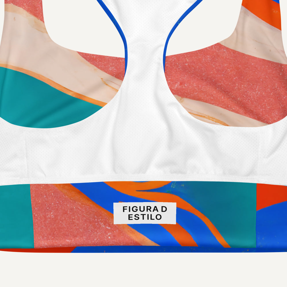 Marble Wonder Longline Padded Sports Bra