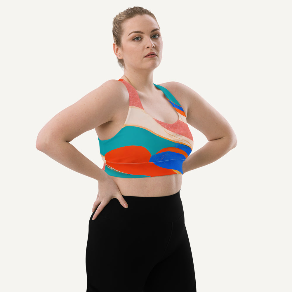 Marble Wonder Longline Padded Sports Bra