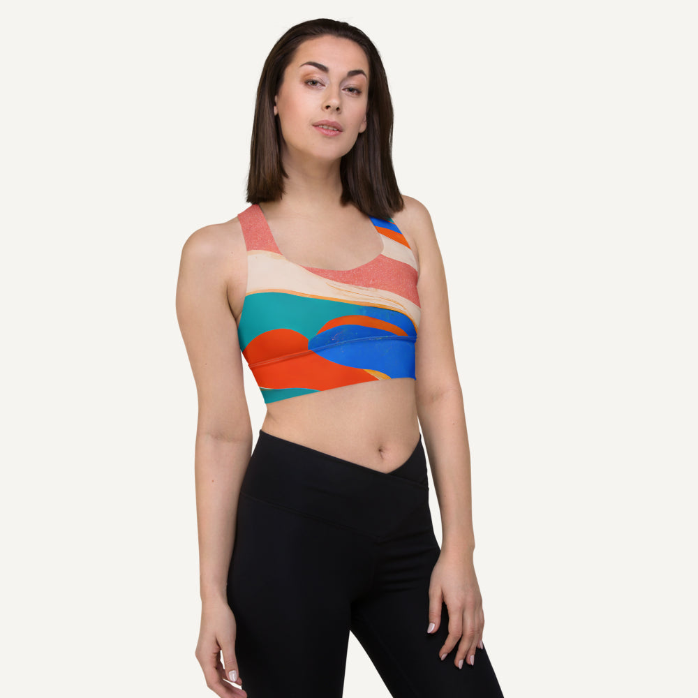 Marble Wonder Longline Padded Sports Bra
