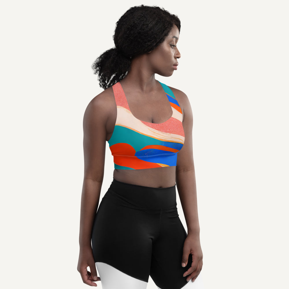 Marble Wonder Longline Padded Sports Bra