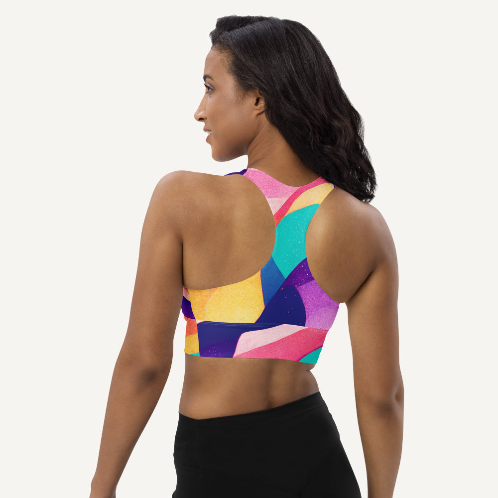 Summer Waves Longline Padded Sports Bra