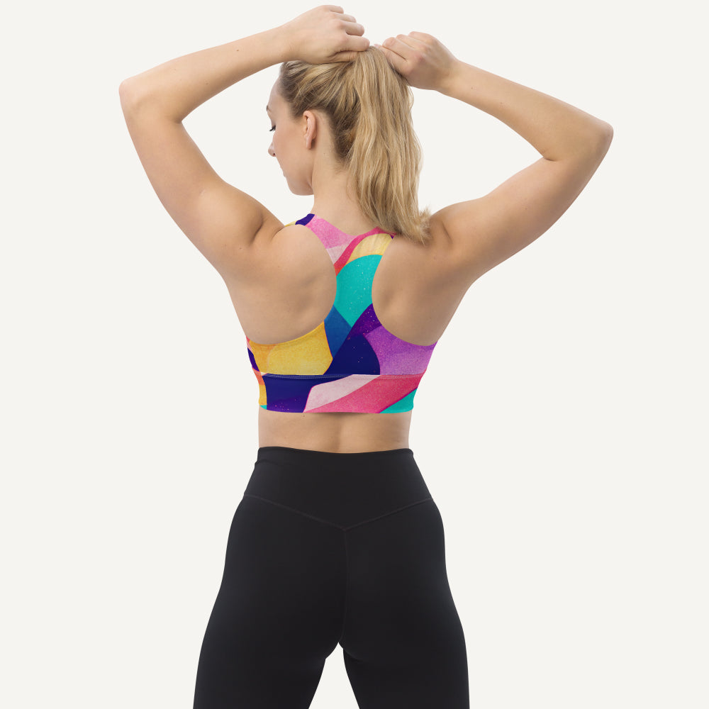 Summer Waves Longline Padded Sports Bra