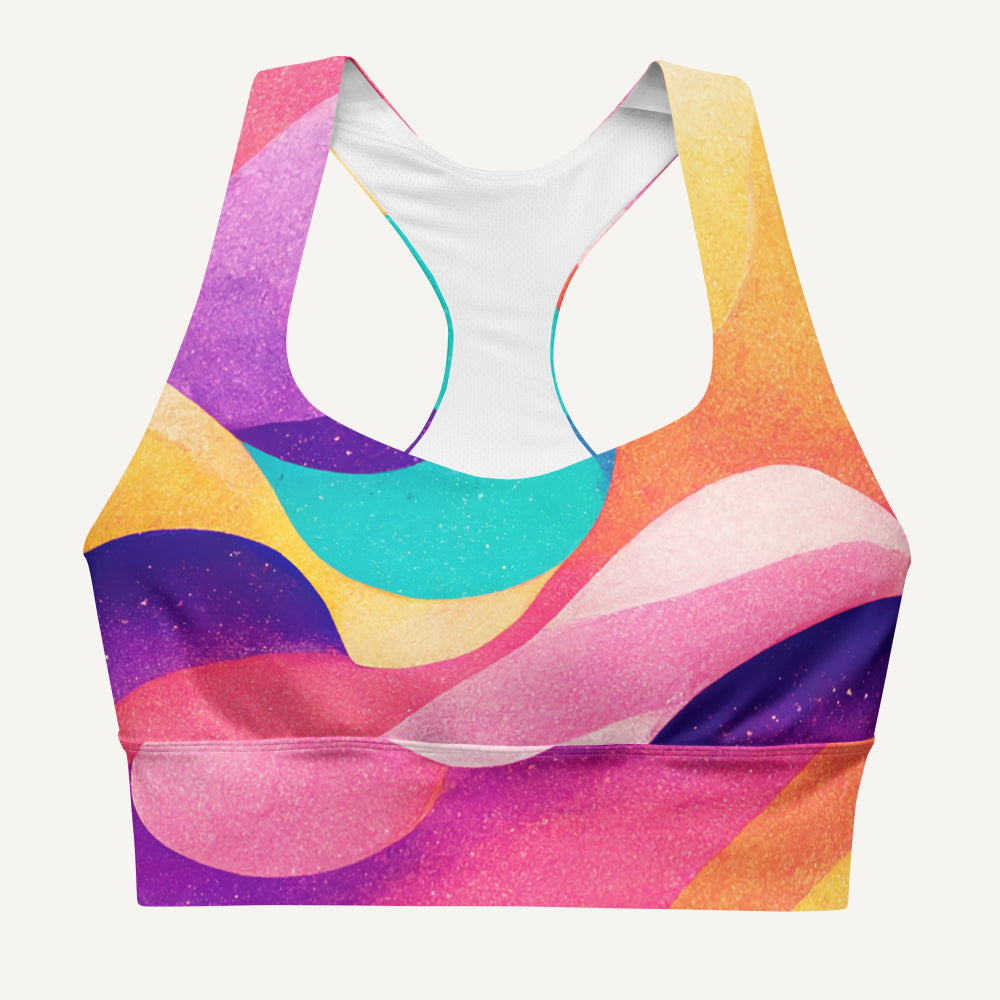 Summer Waves Longline Padded Sports Bra