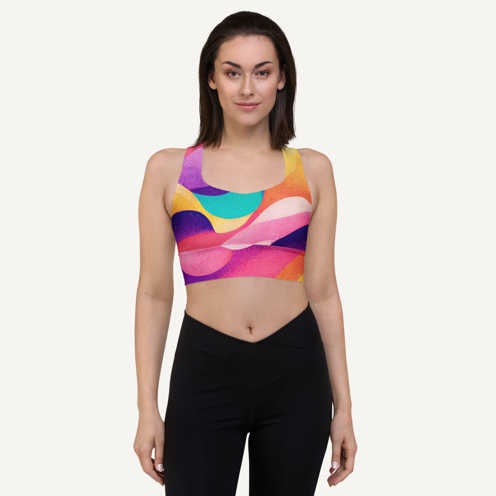 Summer Waves Longline Padded Sports Bra