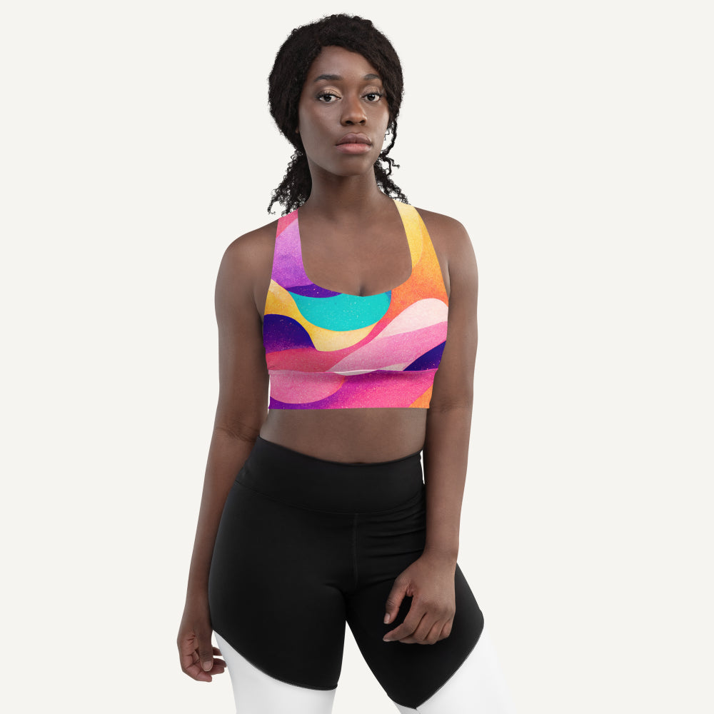 Summer Waves Longline Padded Sports Bra