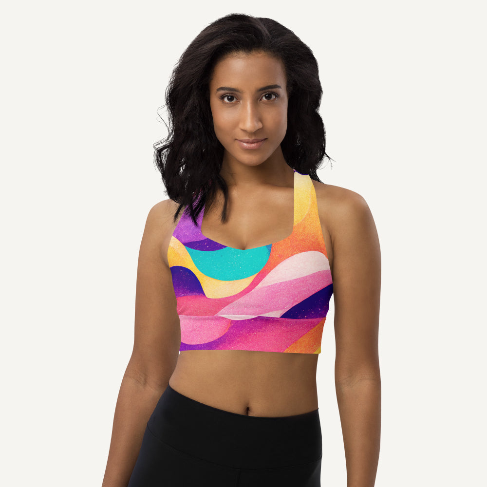 Summer Waves Longline Padded Sports Bra