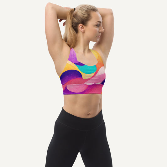 Summer Waves Longline Padded Sports Bra