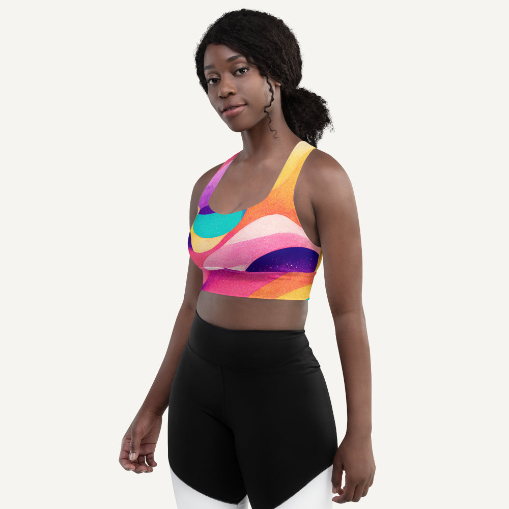 Summer Waves Longline Padded Sports Bra