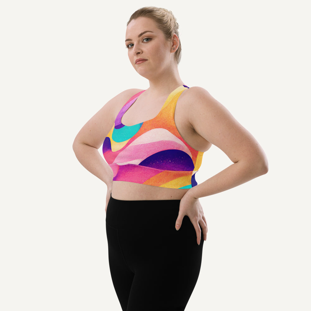 Summer Waves Longline Padded Sports Bra
