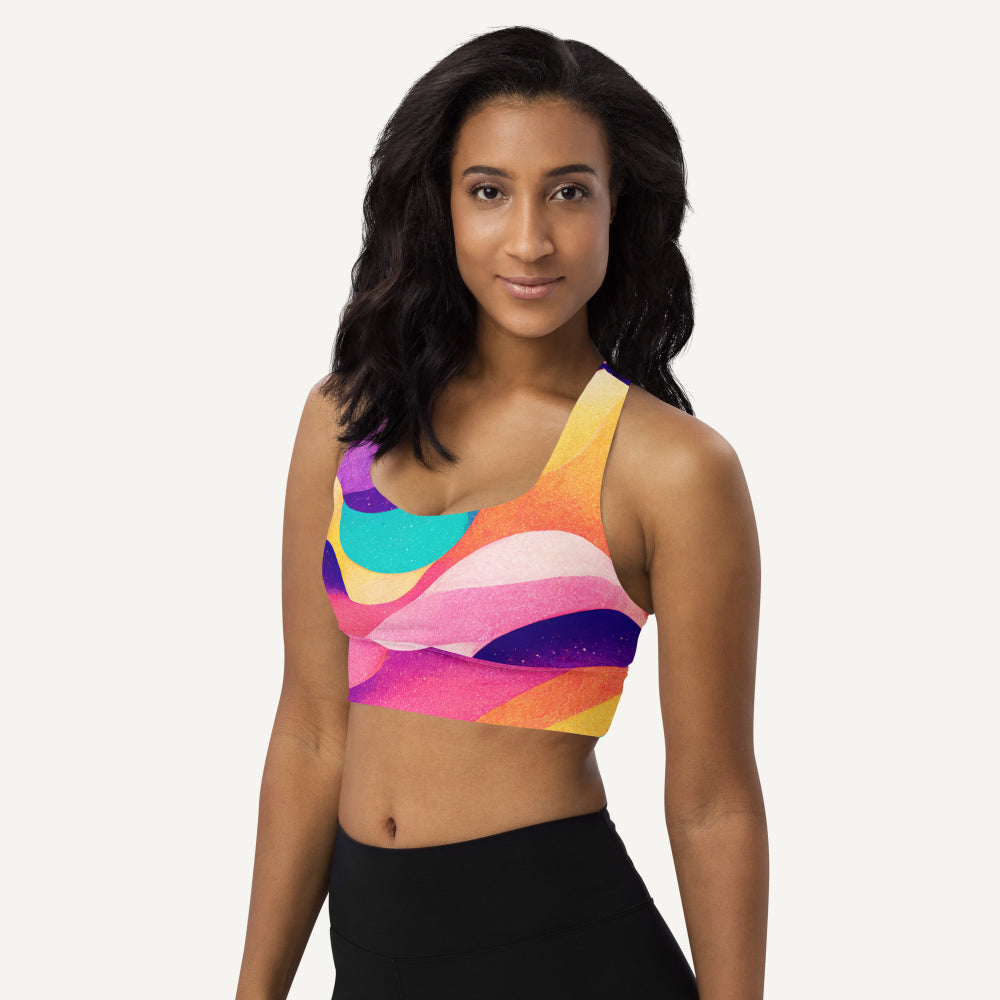 Summer Waves Longline Padded Sports Bra