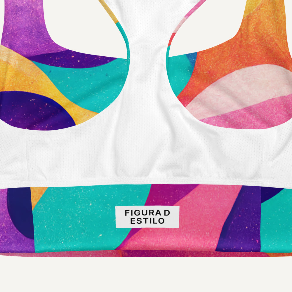 Summer Waves Longline Padded Sports Bra