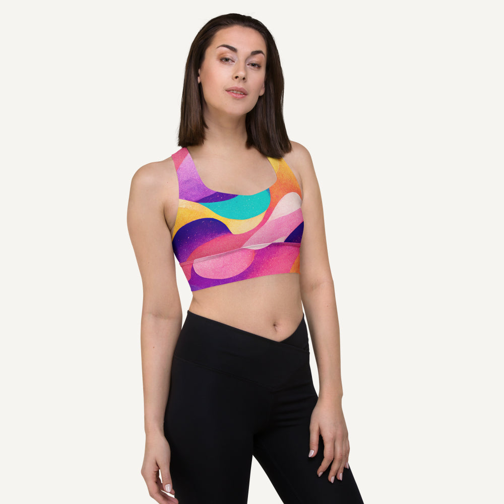 Summer Waves Longline Padded Sports Bra