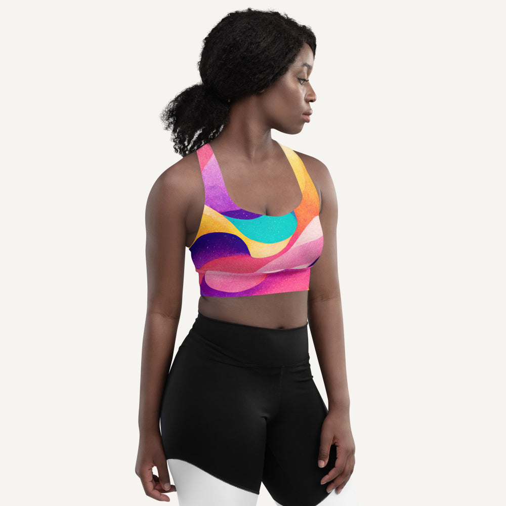Summer Waves Longline Padded Sports Bra