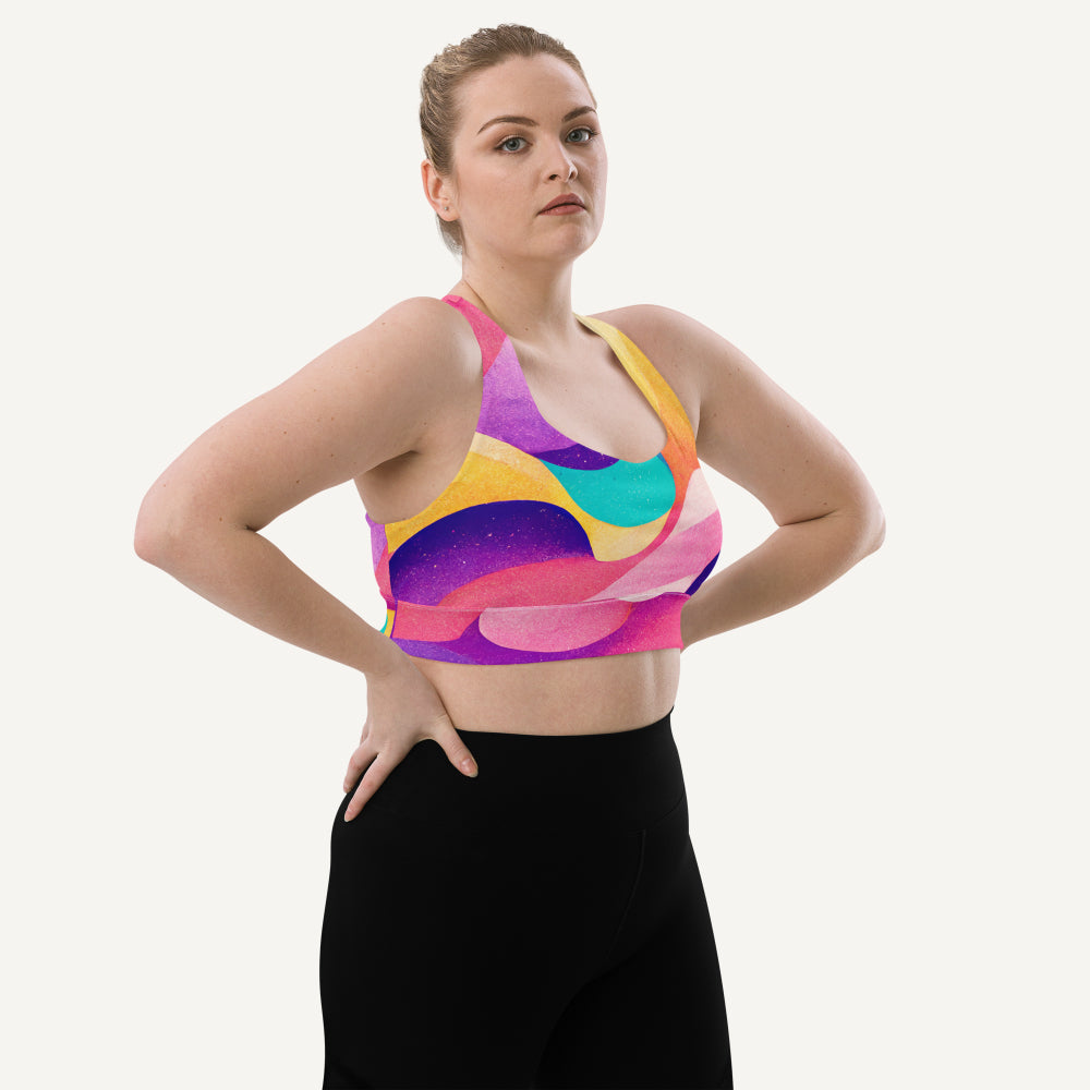 Summer Waves Longline Padded Sports Bra
