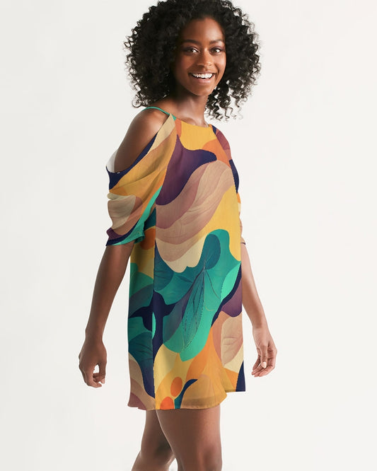 Cocktail Vestido de Ombro Aberto A-Line