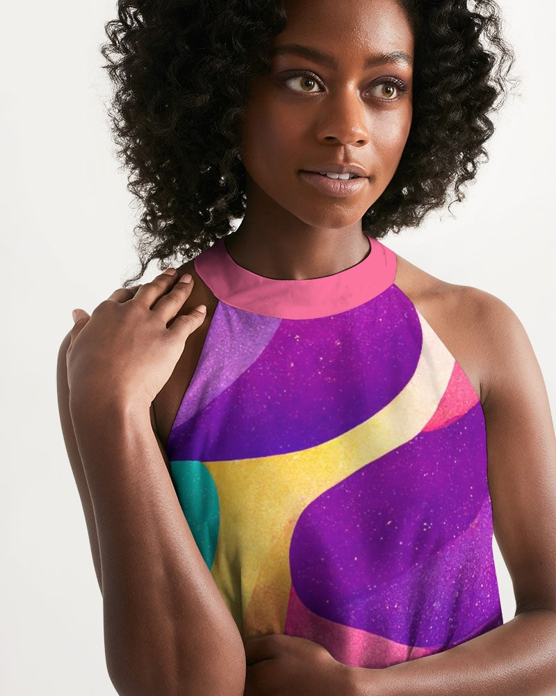 Summer Waves Halter Dress