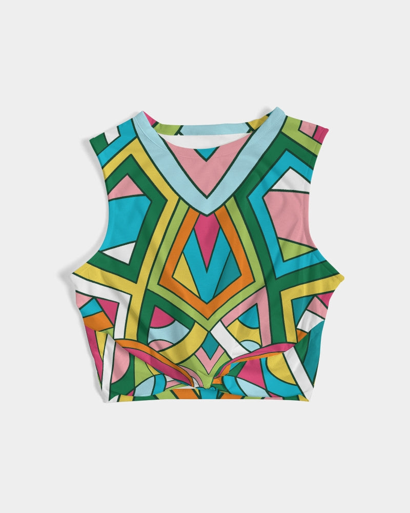 Mirror Mirror T-shirt de Manga Cava com Frente Torcida